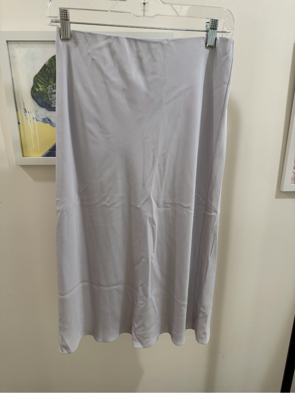 Theory Lavender-Gray Bias Midi Skirt